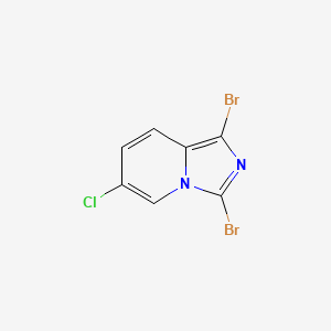 molecular formula C7H3Br2ClN2 B2826698 1,3-Dibromo-6-chloroimidazo[1,5-a]pyridine CAS No. 1955548-86-3