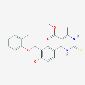molecular formula C24H28N2O4S B282670 Ethyl 4-{3-[(2,6-dimethylphenoxy)methyl]-4-methoxyphenyl}-6-methyl-2-thioxo-1,2,3,4-tetrahydro-5-pyrimidinecarboxylate 