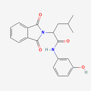 molecular formula C20H20N2O4 B2826702 2-(1,3-二氧代异喹啉-2-基)-N-(3-羟基苯基)-4-甲基戊酰胺 CAS No. 303796-34-1