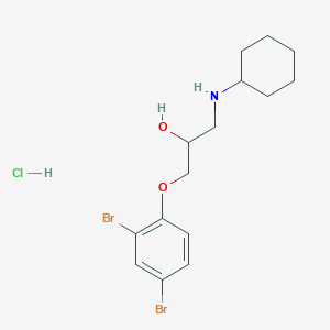 molecular formula C15H22Br2ClNO2 B2826722 1-(Cyclohexylamino)-3-(2,4-dibromophenoxy)propan-2-ol hydrochloride CAS No. 1185123-72-1