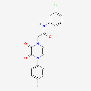 molecular formula C18H13ClFN3O3 B2826730 N-(3-chlorophenyl)-2-[4-(4-fluorophenyl)-2,3-dioxopyrazin-1-yl]acetamide CAS No. 886886-49-3