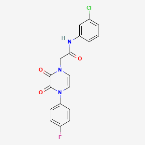 molecular formula C18H13ClFN3O3 B2826730 N-(3-氯苯基)-2-[4-(4-氟苯基)-2,3-二氧代吡嘧啶-1-基]乙酰胺 CAS No. 886886-49-3