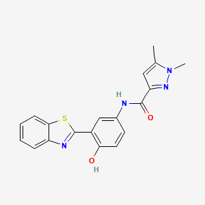 B2826734 N-(3-(benzo[d]thiazol-2-yl)-4-hydroxyphenyl)-1,5-dimethyl-1H-pyrazole-3-carboxamide CAS No. 1019105-72-6