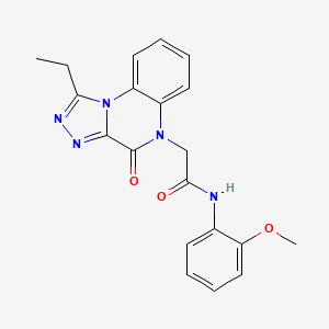 molecular formula C20H19N5O3 B2826741 2-(1-乙基-4-氧代-[1,2,4]三唑并[4,3-a]喹喔啉-5(4H)-基)-N-(2-甲氧基苯基)乙酰胺 CAS No. 1358987-13-9