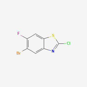 molecular formula C7H2BrClFNS B2826746 5-溴-2-氯-6-氟苯并[d]噻唑 CAS No. 1956325-14-6