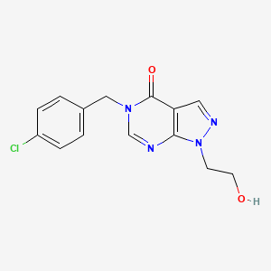 5-[(4-Chlorophenyl)methyl]-1-(2-hydroxyethyl)pyrazolo[3,4-d]pyrimidin-4-one