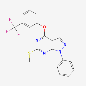 6-(methylsulfanyl)-1-phenyl-1H-pyrazolo[3,4-d]pyrimidin-4-yl 3-(trifluoromethyl)phenyl ether