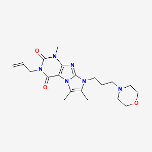 molecular formula C20H28N6O3 B2826762 3-allyl-1,6,7-trimethyl-8-(3-morpholinopropyl)-1H-imidazo[2,1-f]purine-2,4(3H,8H)-dione CAS No. 919009-76-0