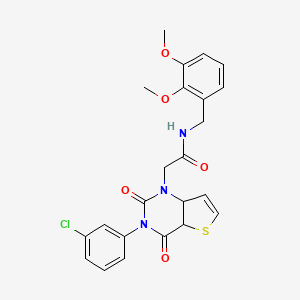 molecular formula C23H20ClN3O5S B2826763 2-[3-(3-chlorophenyl)-2,4-dioxo-1H,2H,3H,4H-thieno[3,2-d]pyrimidin-1-yl]-N-[(2,3-dimethoxyphenyl)methyl]acetamide CAS No. 1260934-31-3