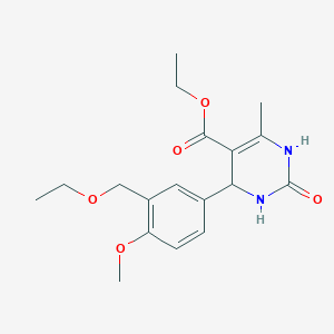 molecular formula C18H24N2O5 B282677 Ethyl 4-[3-(ethoxymethyl)-4-methoxyphenyl]-6-methyl-2-oxo-1,2,3,4-tetrahydro-5-pyrimidinecarboxylate 