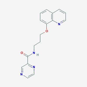 molecular formula C17H16N4O2 B2826770 N-(3-(喹啉-8-基氧基)丙基)吡嗪-2-甲酰胺 CAS No. 1235021-87-0