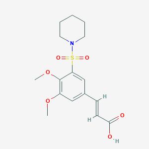 molecular formula C16H21NO6S B2826775 (E)-3-(3,4-dimethoxy-5-(piperidin-1-ylsulfonyl)phenyl)acrylic acid CAS No. 326882-20-6