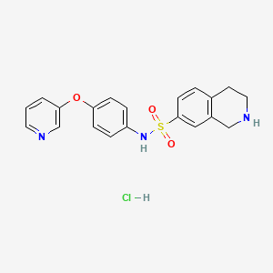 molecular formula C20H20ClN3O3S B2826777 N-(4-(pyridin-3-yloxy)phenyl)-1,2,3,4-tetrahydroisoquinoline-7-sulfonamide hydrochloride CAS No. 2034313-96-5