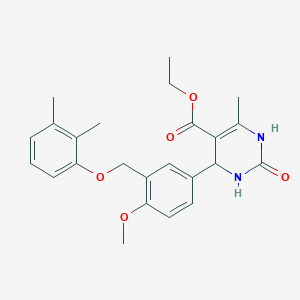 molecular formula C24H28N2O5 B282678 Ethyl 4-{3-[(2,3-dimethylphenoxy)methyl]-4-methoxyphenyl}-6-methyl-2-oxo-1,2,3,4-tetrahydro-5-pyrimidinecarboxylate 