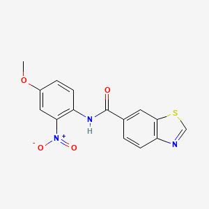 molecular formula C15H11N3O4S B2826782 N-(4-甲氧基-2-硝基苯基)-1,3-苯并噻唑-6-甲酰胺 CAS No. 681169-97-1