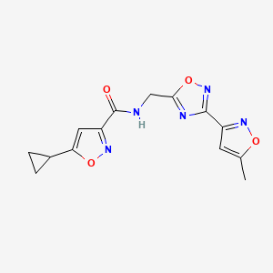 5-cyclopropyl-N-((3-(5-methylisoxazol-3-yl)-1,2,4-oxadiazol-5-yl)methyl)isoxazole-3-carboxamide