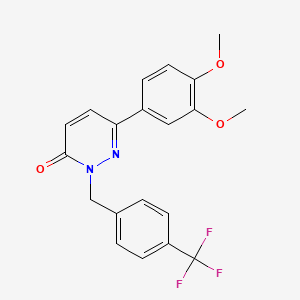 molecular formula C20H17F3N2O3 B2826796 6-(3,4-二甲氧基苯基)-2-[[4-(三氟甲基)苯基]甲基]吡啶并[3,2-d]嘧啶-3-酮 CAS No. 942007-55-8