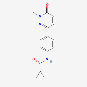 molecular formula C15H15N3O2 B2826798 N-(4-(1-methyl-6-oxo-1,6-dihydropyridazin-3-yl)phenyl)cyclopropanecarboxamide CAS No. 941979-80-2
