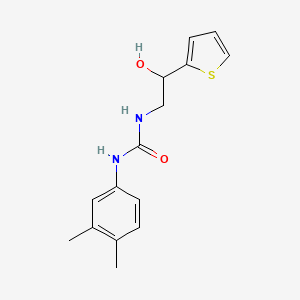 molecular formula C15H18N2O2S B2826800 1-(3,4-二甲基苯基)-3-(2-羟基-2-(噻吩-2-基)乙基)脲 CAS No. 1351589-93-9