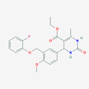 molecular formula C22H23FN2O5 B282681 Ethyl 4-{3-[(2-fluorophenoxy)methyl]-4-methoxyphenyl}-6-methyl-2-oxo-1,2,3,4-tetrahydro-5-pyrimidinecarboxylate 