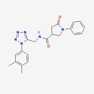 N-((1-(3,4-dimethylphenyl)-1H-tetrazol-5-yl)methyl)-5-oxo-1-phenylpyrrolidine-3-carboxamide