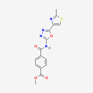 Methyl 4-((5-(2-methylthiazol-4-yl)-1,3,4-oxadiazol-2-yl)carbamoyl)benzoate