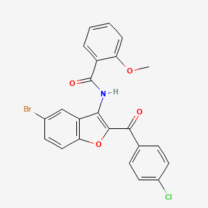 molecular formula C23H15BrClNO4 B2826820 N-[5-bromo-2-(4-chlorobenzoyl)-1-benzofuran-3-yl]-2-methoxybenzamide CAS No. 929429-18-5