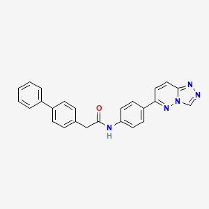 molecular formula C25H19N5O B2826822 2-(4-苯基苯基)-N-[4-([1,2,4]三唑并[4,3-b]吡啶-6-基)苯基]乙酰胺 CAS No. 894066-56-9