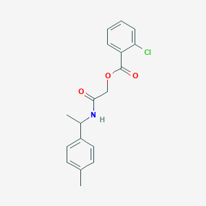 molecular formula C18H18ClNO3 B2826824 2-{[1-(4-甲基苯基)乙基]氨基}-2-氧代乙酸基 2-氯苯甲酸酯 CAS No. 1241985-17-0