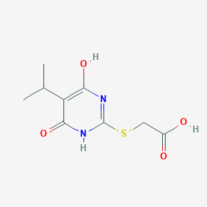 molecular formula C9H12N2O4S B2826829 (4-Hydroxy-5-isopropyl-6-oxo-1,6-dihydro-pyrimidin-2-ylsulfanyl)-acetic acid CAS No. 337499-85-1