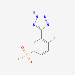 molecular formula C7H4ClFN4O2S B2826831 4-Chloro-3-(2H-tetrazol-5-yl)benzenesulfonyl fluoride CAS No. 2137866-60-3