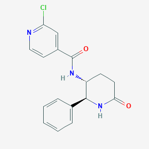 molecular formula C17H16ClN3O2 B2826840 2-Chloro-N-[(2S,3R)-6-oxo-2-phenylpiperidin-3-yl]pyridine-4-carboxamide CAS No. 2418594-97-3