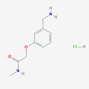 molecular formula C10H15ClN2O2 B2826843 2-[3-(aminomethyl)phenoxy]-N-methylacetamide hydrochloride CAS No. 1803561-67-2