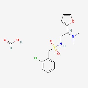 molecular formula C16H21ClN2O5S B2826845 1-(2-氯苯基)-N-(2-(二甲胺基)-2-(呋喃-2-基)乙基)甲磺酰胺甲酸盐 CAS No. 1396758-98-7