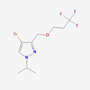 molecular formula C10H14BrF3N2O B2826849 4-bromo-1-isopropyl-3-[(3,3,3-trifluoropropoxy)methyl]-1H-pyrazole CAS No. 1856051-36-9