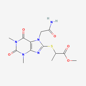 methyl 2-((7-(2-amino-2-oxoethyl)-1,3-dimethyl-2,6-dioxo-2,3,6,7-tetrahydro-1H-purin-8-yl)thio)propanoate