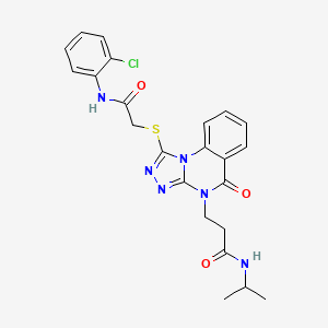 molecular formula C23H23ClN6O3S B2826854 Ethyl 4-{[(3-{methyl[(4-methylphenyl)sulfonyl]amino}-2-thienyl)carbonyl]amino}benzoate CAS No. 1112308-60-7