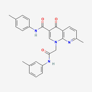 molecular formula C26H24N4O3 B2826856 7-methyl-4-oxo-1-(2-oxo-2-(m-tolylamino)ethyl)-N-(p-tolyl)-1,4-dihydro-1,8-naphthyridine-3-carboxamide CAS No. 1251543-85-7