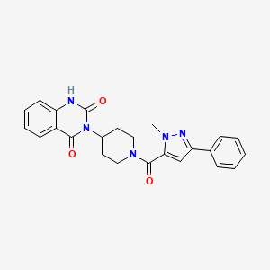 3-(1-(1-methyl-3-phenyl-1H-pyrazole-5-carbonyl)piperidin-4-yl)quinazoline-2,4(1H,3H)-dione