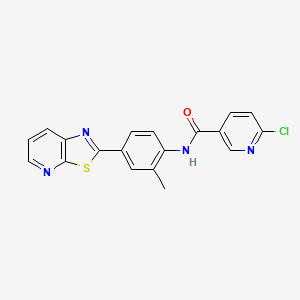 molecular formula C19H13ClN4OS B2826875 6-chloro-N-(2-methyl-4-(thiazolo[5,4-b]pyridin-2-yl)phenyl)nicotinamide CAS No. 896678-58-3