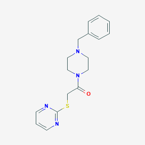 1-(4-Benzylpiperazin-1-yl)-2-(pyrimidin-2-ylsulfanyl)ethanone