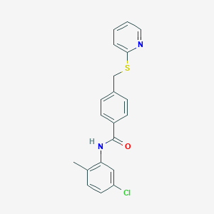 molecular formula C20H17ClN2OS B282689 N-(5-chloro-2-methylphenyl)-4-[(pyridin-2-ylsulfanyl)methyl]benzamide 