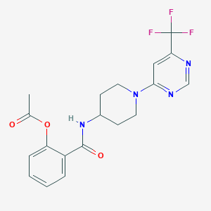 2-((1-(6-(Trifluoromethyl)pyrimidin-4-yl)piperidin-4-yl)carbamoyl)phenyl acetate