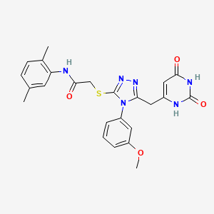 N-(2,5-dimethylphenyl)-2-((5-((2,6-dioxo-1,2,3,6-tetrahydropyrimidin-4-yl)methyl)-4-(3-methoxyphenyl)-4H-1,2,4-triazol-3-yl)thio)acetamide