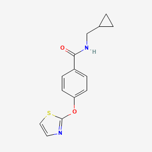 molecular formula C14H14N2O2S B2826903 N-(cyclopropylmethyl)-4-(thiazol-2-yloxy)benzamide CAS No. 2034607-42-4