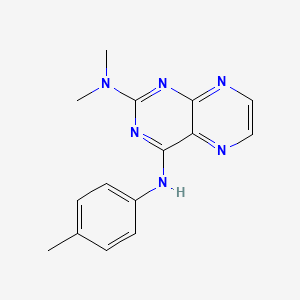 molecular formula C15H16N6 B2826912 二甲基{4-[(4-甲基苯基)氨基]噻嗪并[2H,3H]嘧啶-2-基}胺 CAS No. 946297-06-9