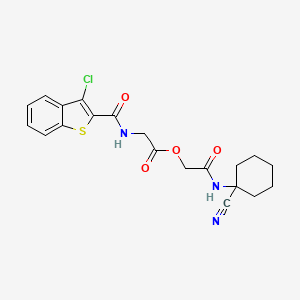 molecular formula C20H20ClN3O4S B2826913 [2-[(1-Cyanocyclohexyl)amino]-2-oxoethyl] 2-[(3-chloro-1-benzothiophene-2-carbonyl)amino]acetate CAS No. 926083-39-8