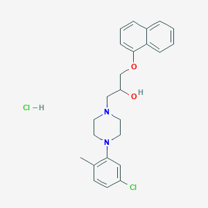 molecular formula C24H28Cl2N2O2 B2826914 1-(4-(5-Chloro-2-methylphenyl)piperazin-1-yl)-3-(naphthalen-1-yloxy)propan-2-ol hydrochloride CAS No. 1323330-60-4