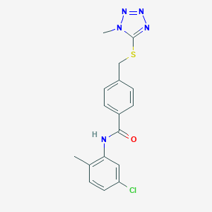 molecular formula C17H16ClN5OS B282692 N-(5-chloro-2-methylphenyl)-4-{[(1-methyl-1H-tetraazol-5-yl)sulfanyl]methyl}benzamide 