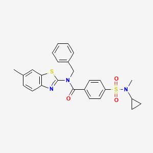 molecular formula C26H25N3O3S2 B2826921 N-benzyl-4-(N-cyclopropyl-N-methylsulfamoyl)-N-(6-methylbenzo[d]thiazol-2-yl)benzamide CAS No. 923460-67-7